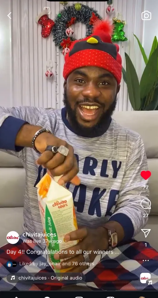 12 Days of Christmas: the host on Instagram Live